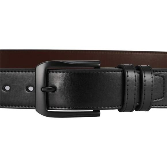 Mens Leather Belt Work Dress Casual Jeans Belt with Alloy Buckle Plus Sizes - Picture 3 of 6